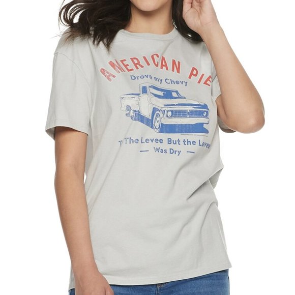 New! Bye, Bye Miss American Pie Song Lyric T-Shirt - Picture 1 of 3